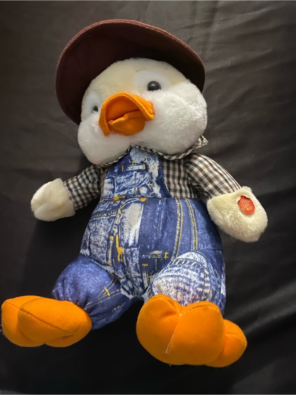 Vintage musical duck plush toy